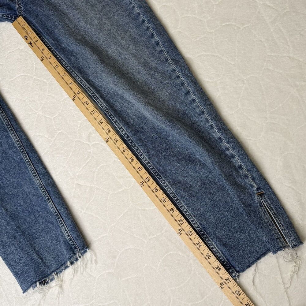 GAP '90s Loose Mid Rise Distressed Ripped Raw Hem Jeans Light Wash Women's 24 00 - Picture 12 of 15